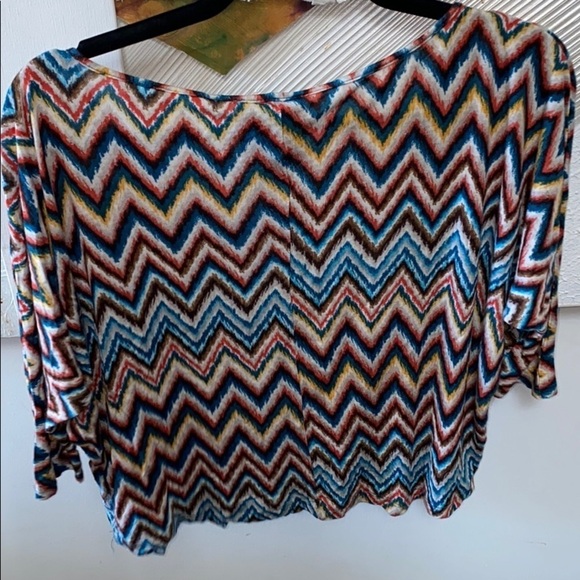 PINK ROSE boho print  casual crop top M - Picture 2 of 11